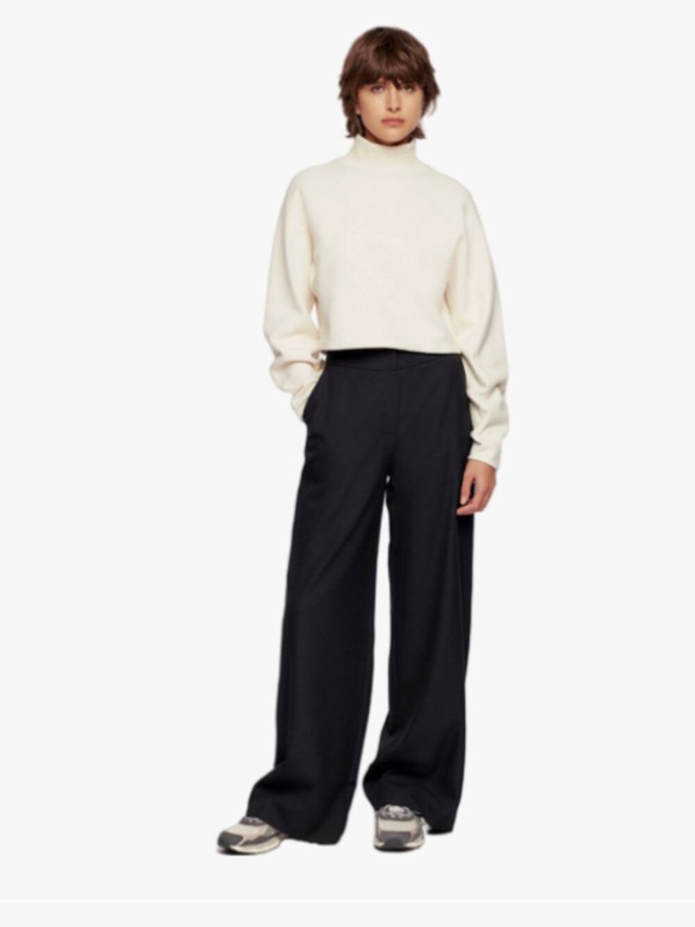 NWT Kotn Nuba Wide Leg Black Trousers Sz 28